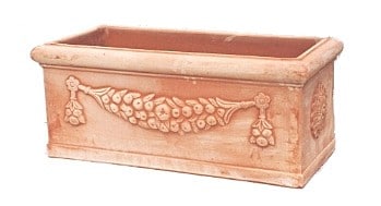 Foto einer "cassetta festonata" aus Terracotta Impruneta